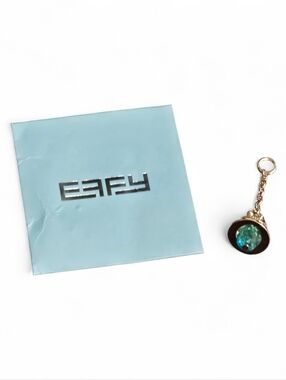 EFFY Jewelry - Bell Collection Gold Finish Charm on a Chain  - Light Blue (EUC)